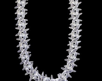 Clear Transparent Resin Thorns Spike Barbwire Link Chain 60cm Adjustable