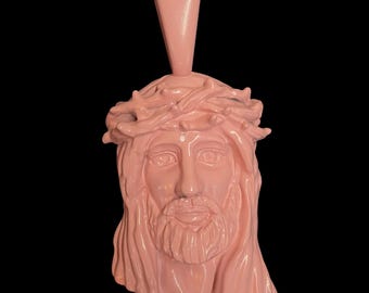 Pink Resin Jesus Piece Pendant