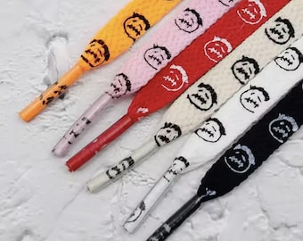 Cordones planos Cactus Jack Emoji – Estilo Travis Scott AstroWorld (120 cm)