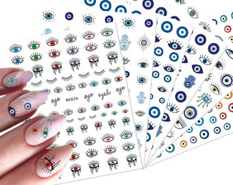 3D Evil Eye Nail Stickers, Stylish Nail Art Decoration