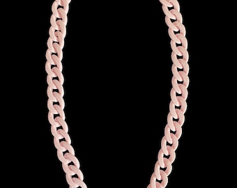Pink Acrylic Miami Cuban Link Chain 60cm Adjustable