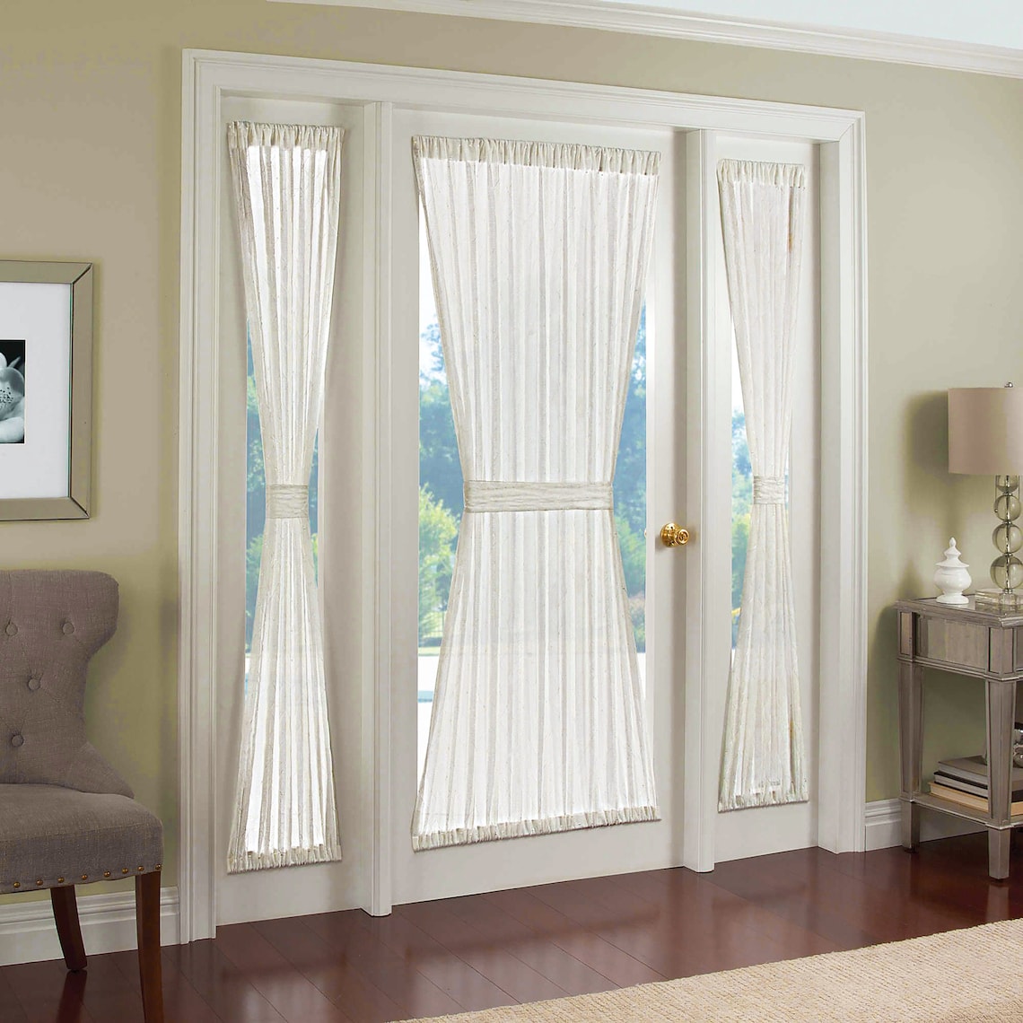 Shears Windows Sheer Voile Door Curtain, French Door, Sidelight, Cottage Style - Etsy