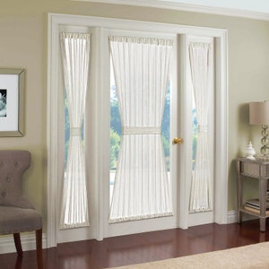 Sheer Door Curtain, Sidelight window,French door curtains, Front door curtain, Sheer sidelight curtain, Patio Door Curtains,Cottage curtains