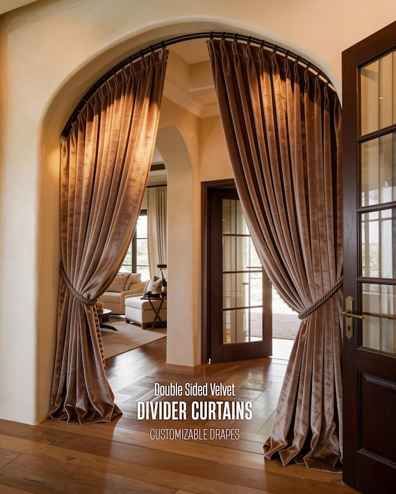 Double Sided VELVET Divider Curtain, Custom Door Curtain, Divider Curtain, Room Divider Curtain,  Privacy Divider Curtain