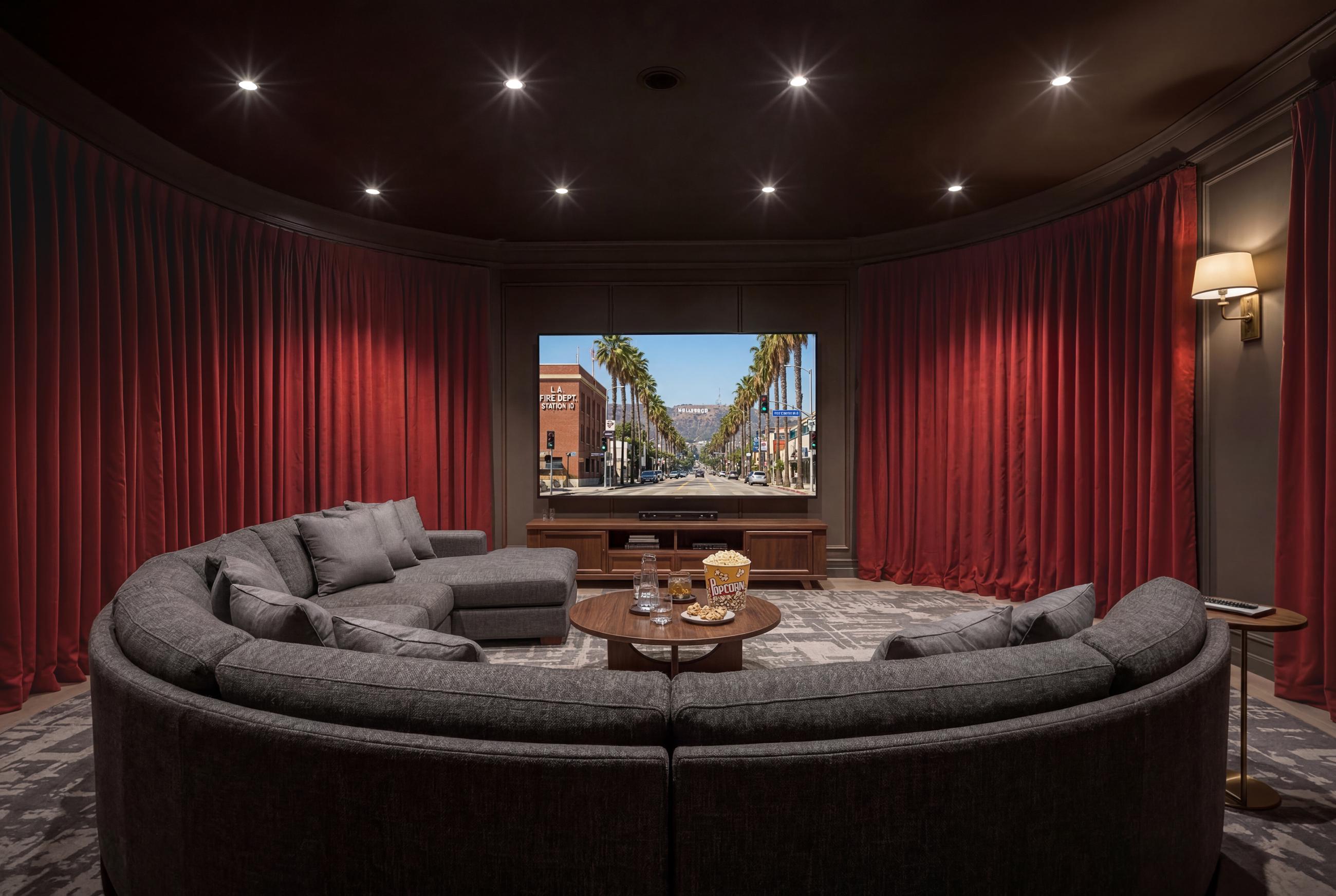 Home Theater Velvet Curtains, Movie Theater Velvet Drapes, Cinema Room