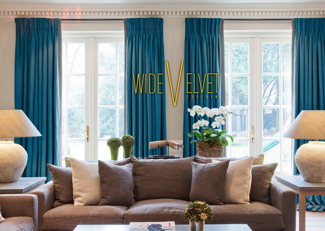 Extra Wide Velvet Curtain Luxury Velvet Drapes 3 Color Etsy