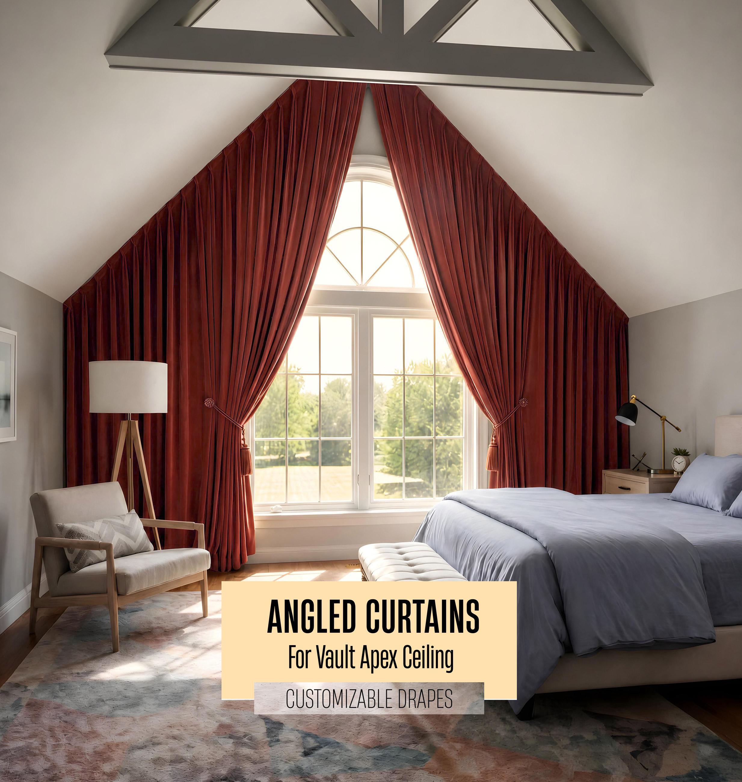 Angled Curtains Custom Made, Apex Curtains, Angled Window Curtains ...