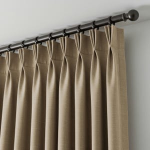 Pinch Pleated Curtains, Bedroom curtains, Extra Long and Wide Optional, Pinch Pleat Curtains for living room, Faux Linen Curtain