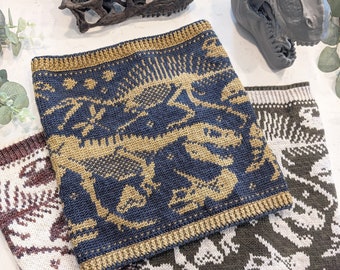Padrão de crochê Fossil Frenzy Cowl, padrão PDF digital