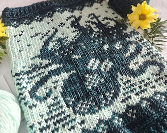 Padrão de crochê Kraken Cowl, padrão PDF digital