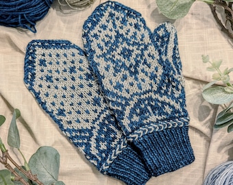 Star-Touched Mittens Knitting Pattern, Digital PDF Pattern