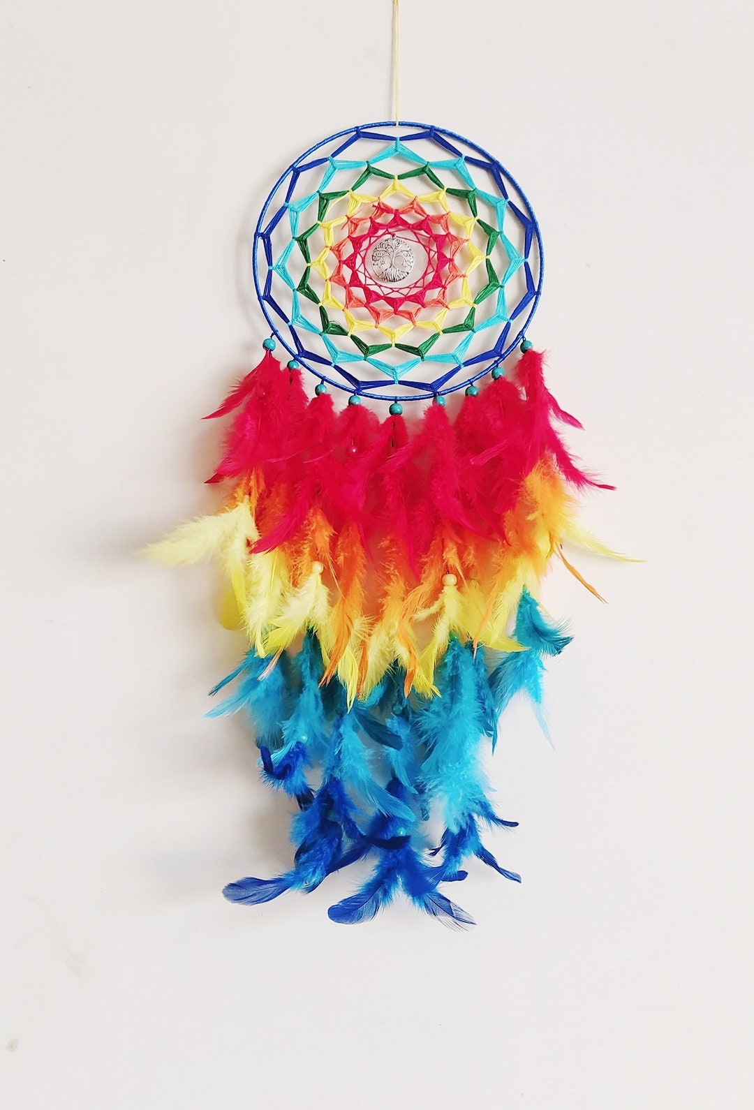 Handcrafted Macramé Dream Catcher Rainbow Color Dream Etsy