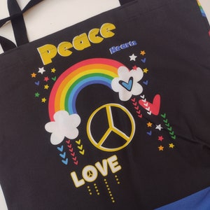 Peace and Love Tote Bag