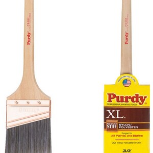 Set of 2 2 inch European Professional Flat Paint Brushes - Natural Bristle  Wooden Handle - for Acrylic, Chalk, Oil, Watercolor, Gouache, Stain