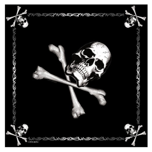 Jolly Roger Bandana Skull and Bones - Bandanas moto motards pirates noirs et blancs pour homme et femme