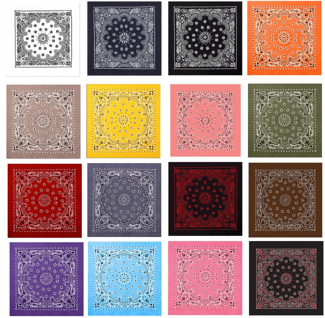 Extra Large Paisley Bandana 100 Cotton Men's and Women's BIG 27 Trainmen Bandannas Biker