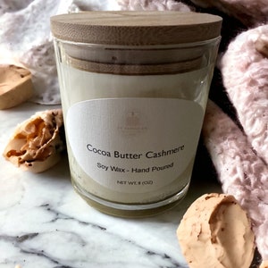 Cocoa Butter Cashmere - 100% natural- soy wax - hand poured with love - 8oz - soy candles