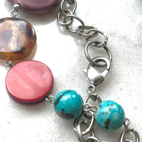 Chunky Artistic Multi-Color Statement Lariat Y Ne… - image 7