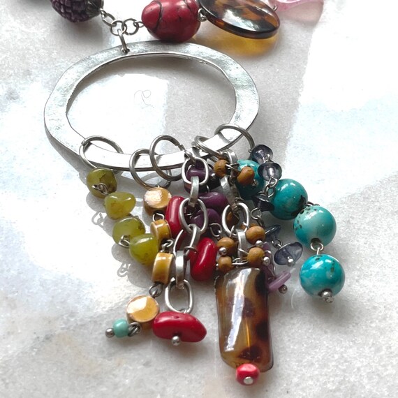 Chunky Artistic Multi-Color Statement Lariat Y Ne… - image 6