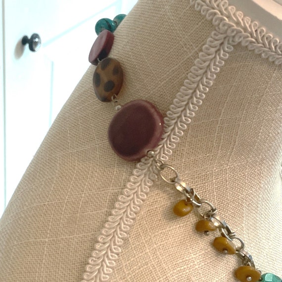 Chunky Artistic Multi-Color Statement Lariat Y Ne… - image 5