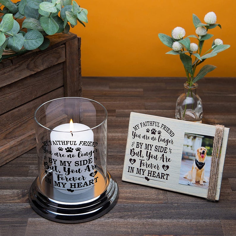 Memorial Candle Holder for Loss of Dog Dog Memorial Gifts Etsy