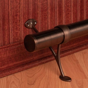 Outwater 4' Bar Foot Rail Kit – Complete Undercounter Mount With Antique Brass Finish, Solid Brass Brackets, Trim-to-Fit Tubing