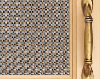 Flat Single Crimp, Antique Brass, Woven Wire Grill