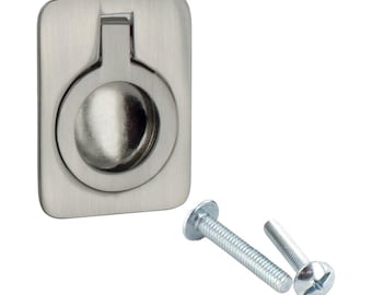 Outwater 25 Pack Brushed Nickel Flush Pulls – 2" Length, Sleek Zinc Alloy Construction
