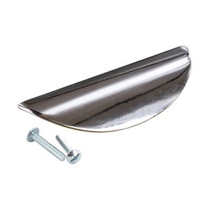 May include: A chrome-plated, half-round cabinet pull with two screws.