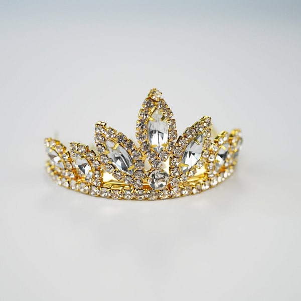 Marquise Diamond Shaped Mini Gold Tiara