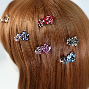 Simple Hair Clip for Bangs - Crystal Flower with Butterfly