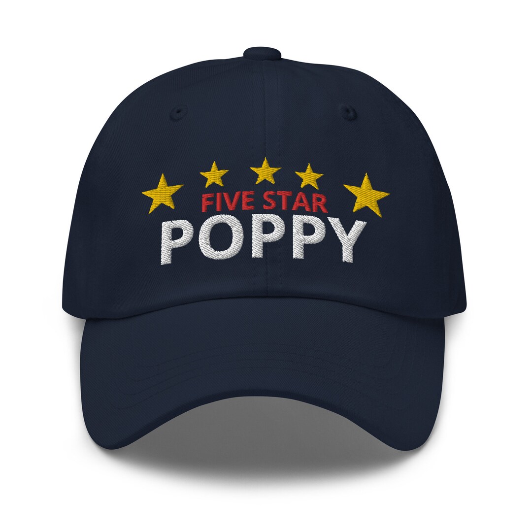 Five Star POPPY Nickname for Grandpa Embroidered Hat for Men Adjustable