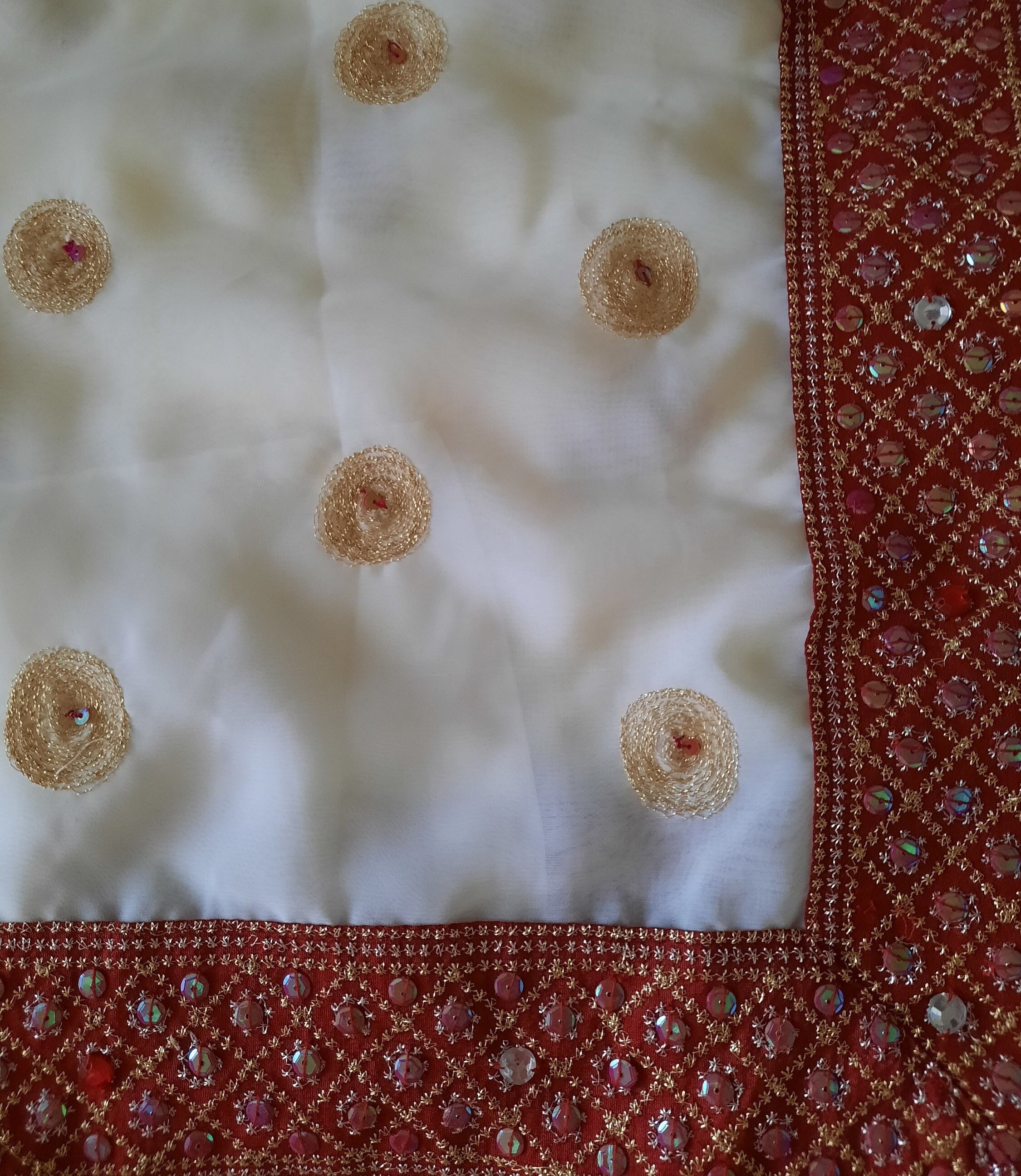 Indian Sari Fabric Electric Red - Handmade and vintage – Tara Design
