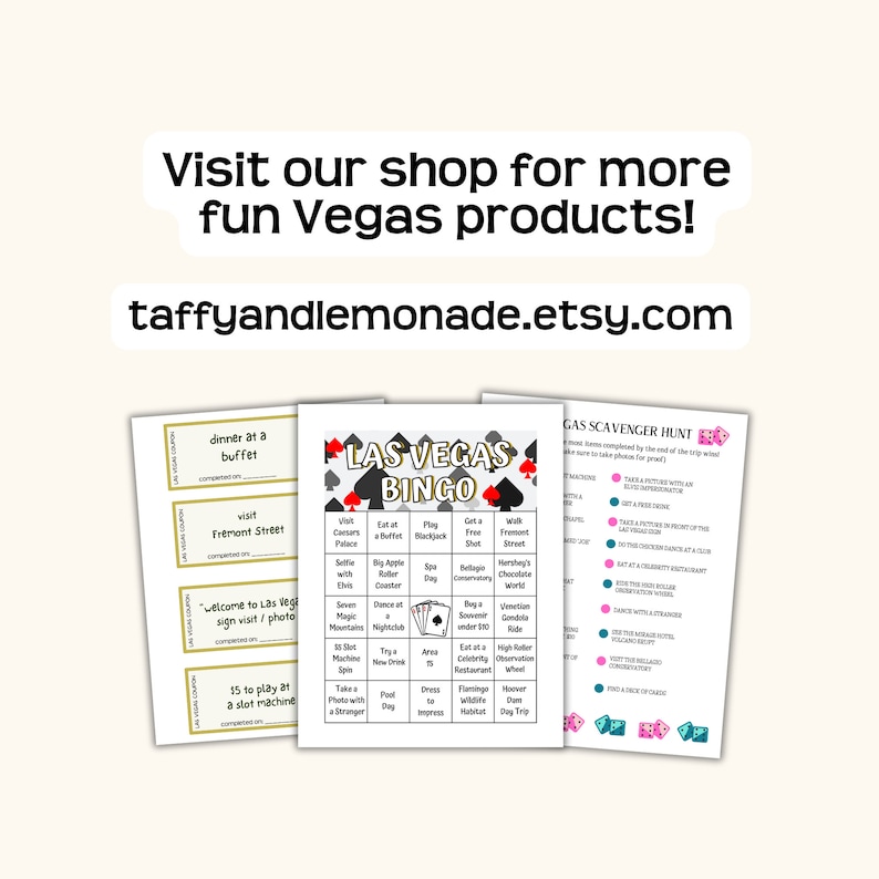 Printable Las Vegas Scavenger Hunt Template