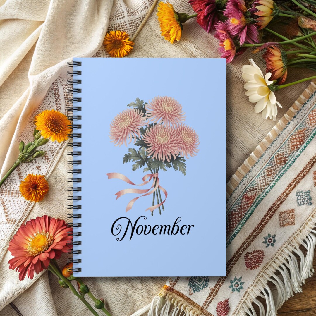 November Chrysanthemum Notebook: Birth Month Flower Journal - Etsy