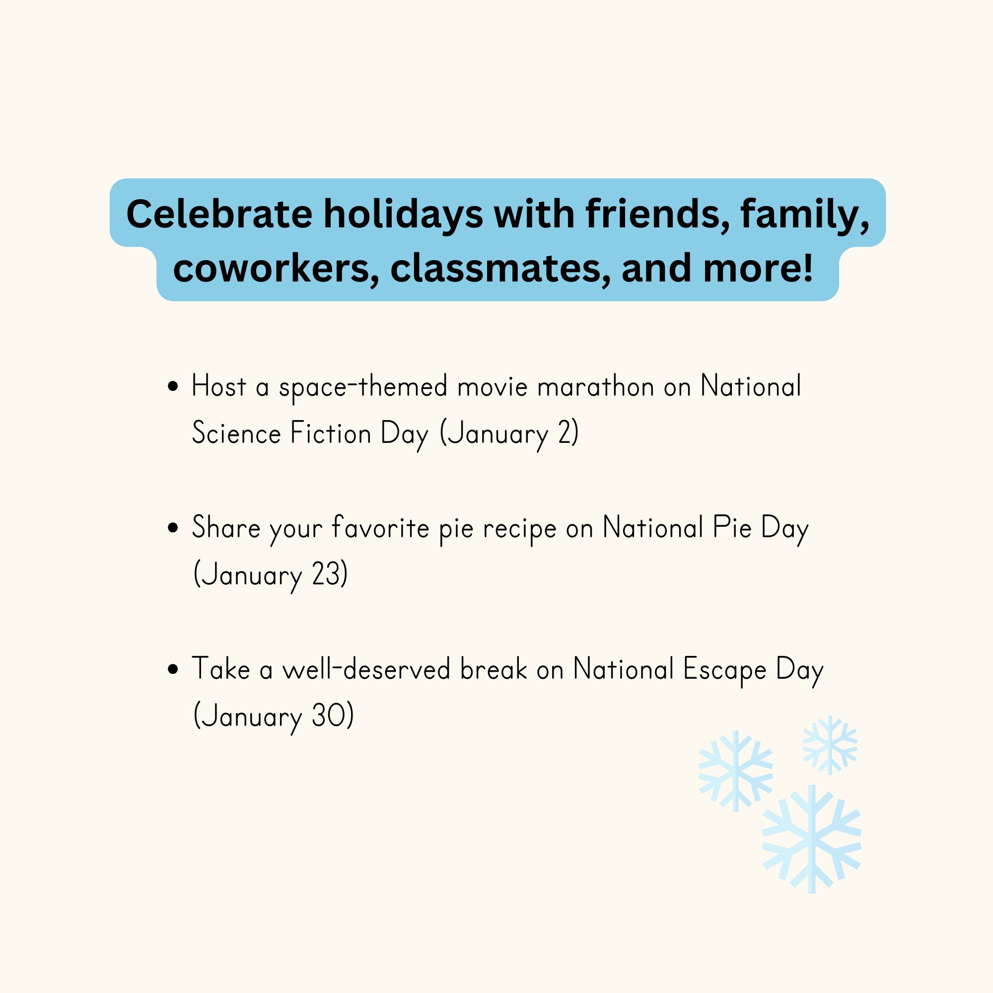 Printable January 2025 Holiday Calendar Page, Fun and Wacky Holidays