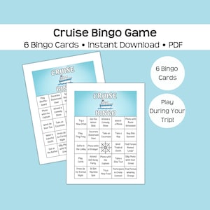 Kreuzfahrt-Urlaubs-Bingo, druckbares Reise-Urlaubsspiel, sofortiger pdf-Download, erschwingliches und lustiges Spiel!