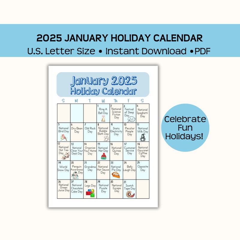Holidays in January 2025 Etsy