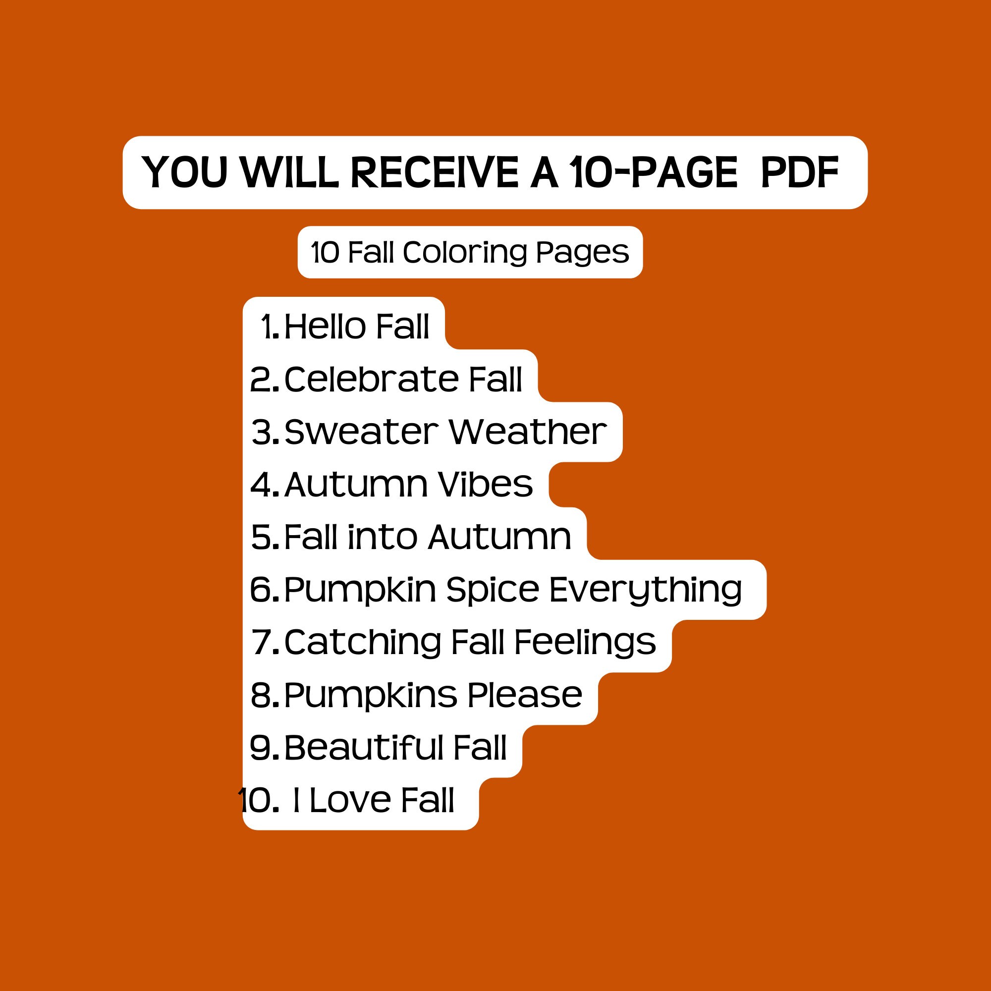 Printable Fall Coloring Pages 10 Autumn Coloring Sheets Etsy Printable fall coloring pages 10 autumn coloring sheets etsy