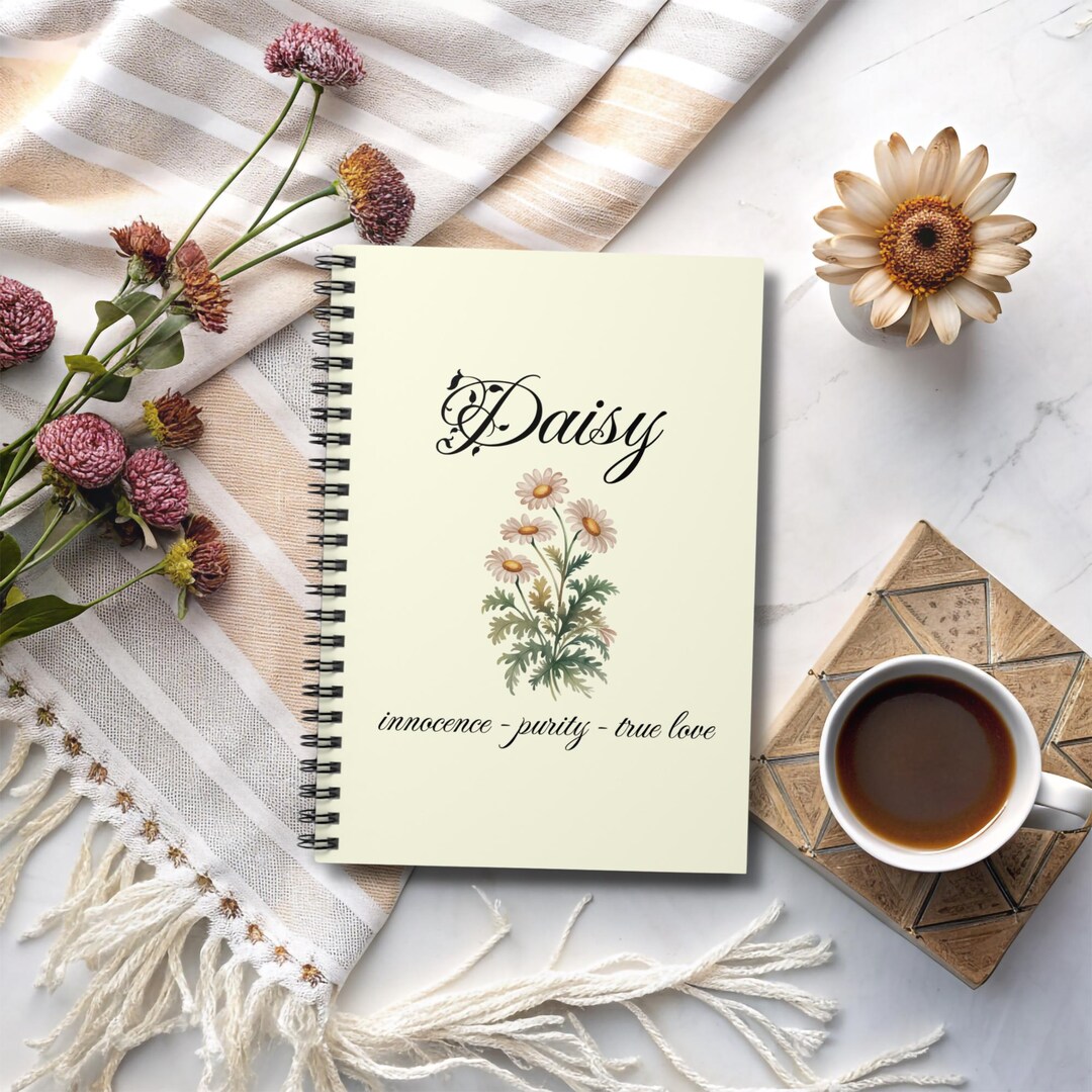 Notebook April Daisy Flower Notebook, Birth Month Flower of April, Symbolizes ...