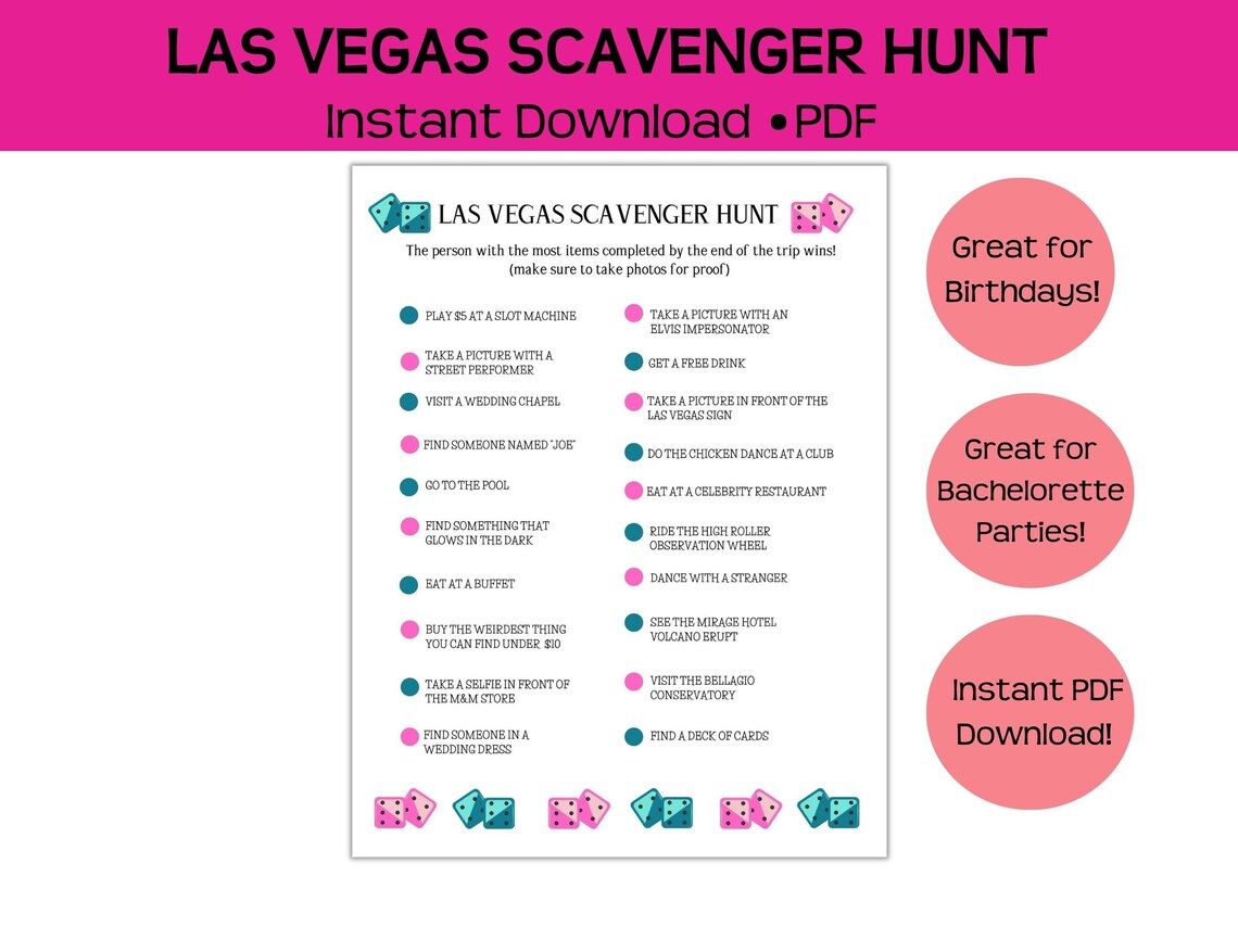 Las Vegas Scavenger Hunt Fun and Affordable Instant Pdf - Etsy