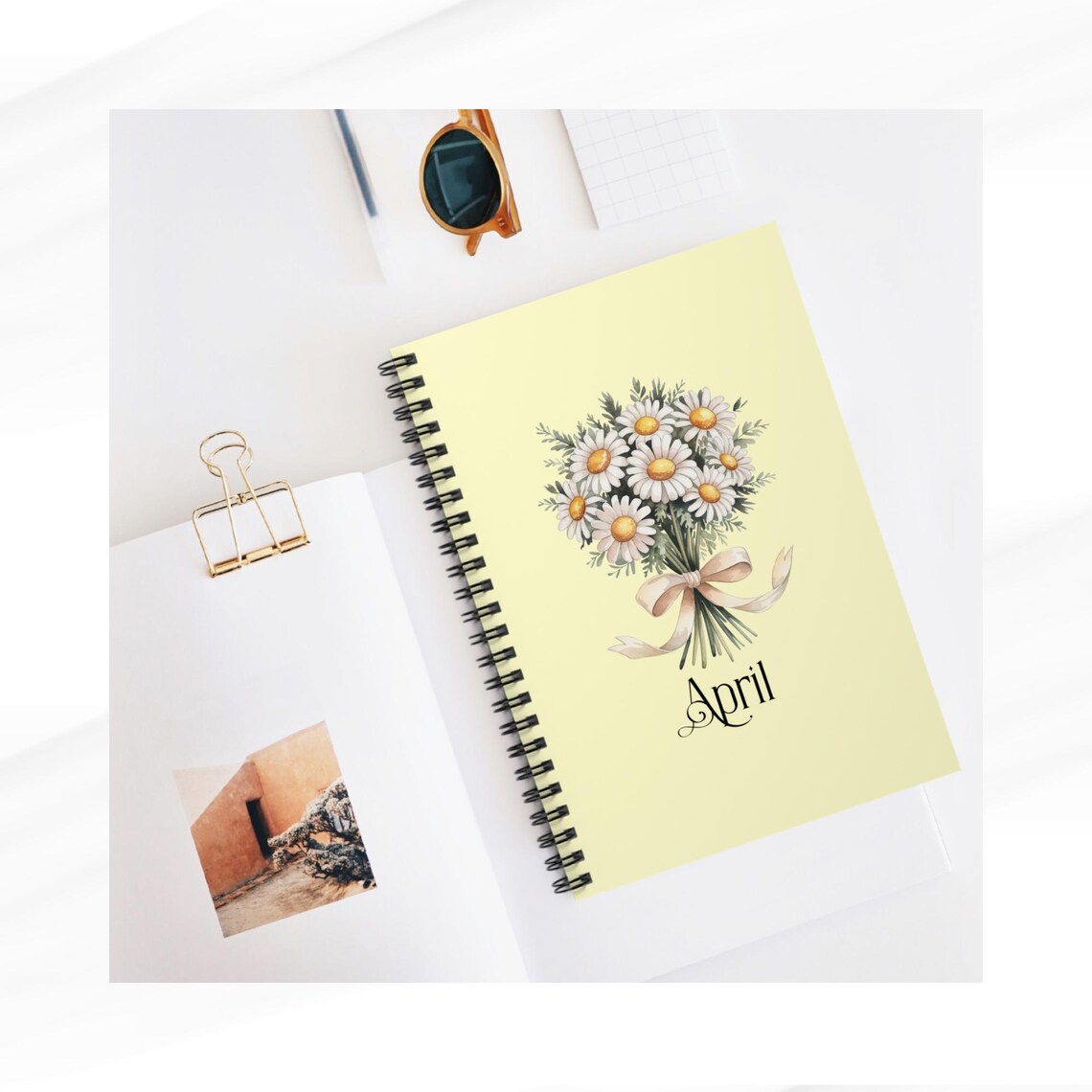 Note Book April April Daisy Floral Notebook: Birth Month Flower Journal - Etsy