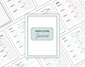 Mindful Eating Journal, Food Tracker, Wellness Log (Digital Download)