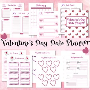 Valentine&#39;s Day Date Planner, Valentine&#39;s Day Planner for Couples, Date Night Planner