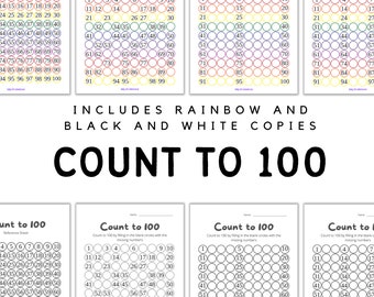 Printable Count to 100 Worksheets, Printable Homeschool Worksheets, Learning to Count to 100
