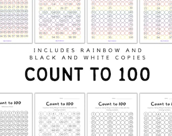 Printable Count to 100 Worksheets, Printable Homeschool Worksheets, Learning to Count to 100