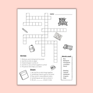 Back to School Printable Activities for Kids, Back to School Word ...