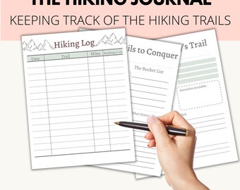 Printable Hiking Journal Pages, Trail Log and Bucket List (PDF)