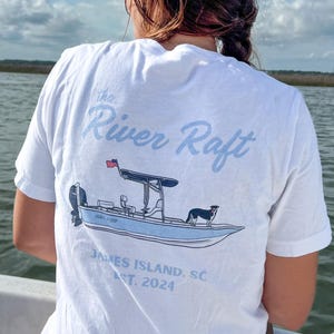 Custom Boat T-Shirt (TShirt Only, Artwork purchase separately) – Heavyweight Tee with Personalized Boat Artwork – Custom Boating Gift