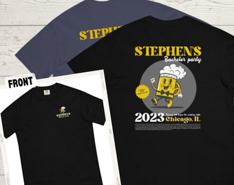 Personalized Retro Beer Tshirt for Bachelor Party | Custom Groomsmen Shirt